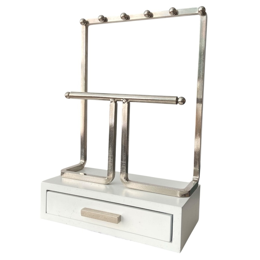 Cynthia Rowley Silver and White Jewelry Organizer with Drawer